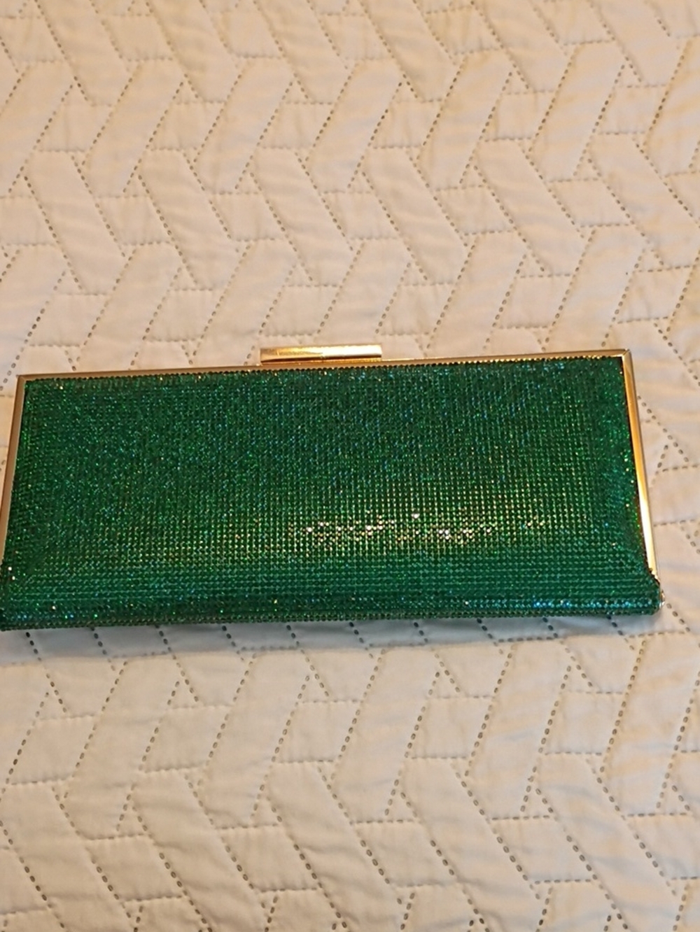 Elegant Green Sequin Evening Clutch